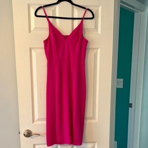Express Hot Pink Slip Midi Dress